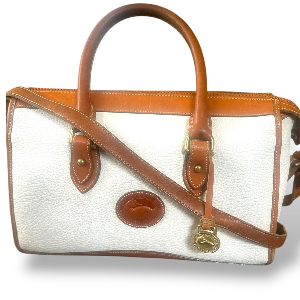 Vtg Dooney & Bourke All Weather Leather Top Handle Crossbody Convertible Bag - Picture 1 of 15